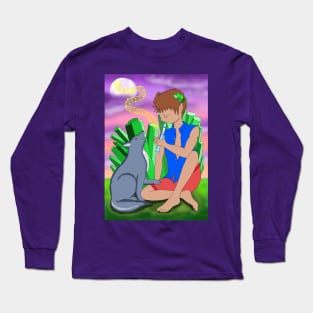 Fairy and wolf friend Long Sleeve T-Shirt